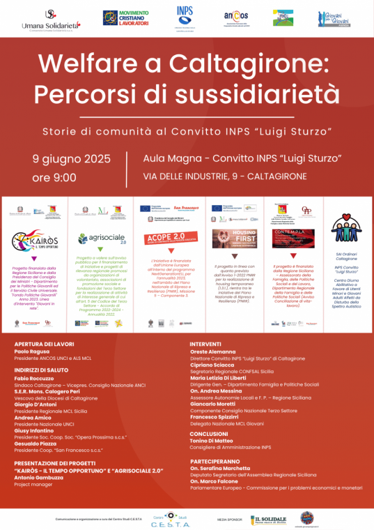 WELFARE A CALTAGIRONE: IL CONVITTO INPS “LUIGI STURZO” DIVENTA LABORATORIO DI COMUNITÀ E INCLUSIONE SOCIALE